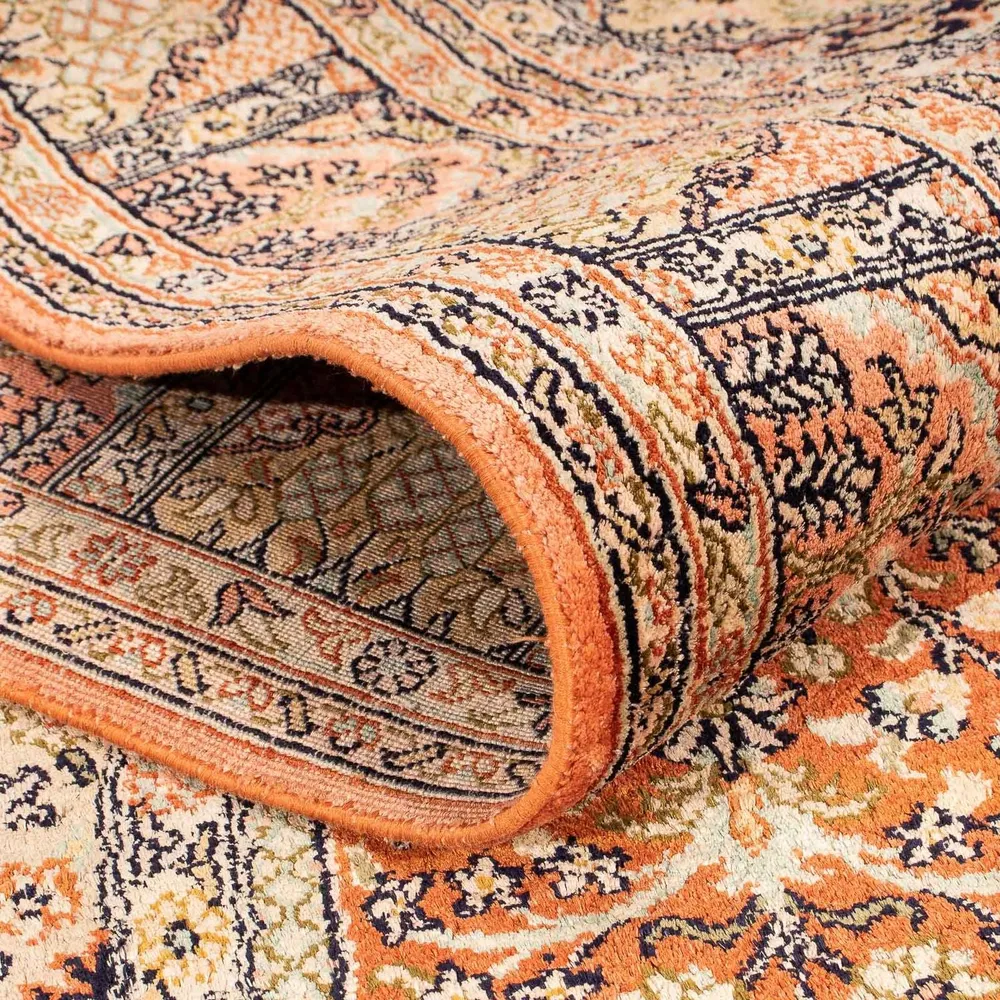 Løper Silketeppe - Kashmir silke - 310 x 94 cm - flerfarget