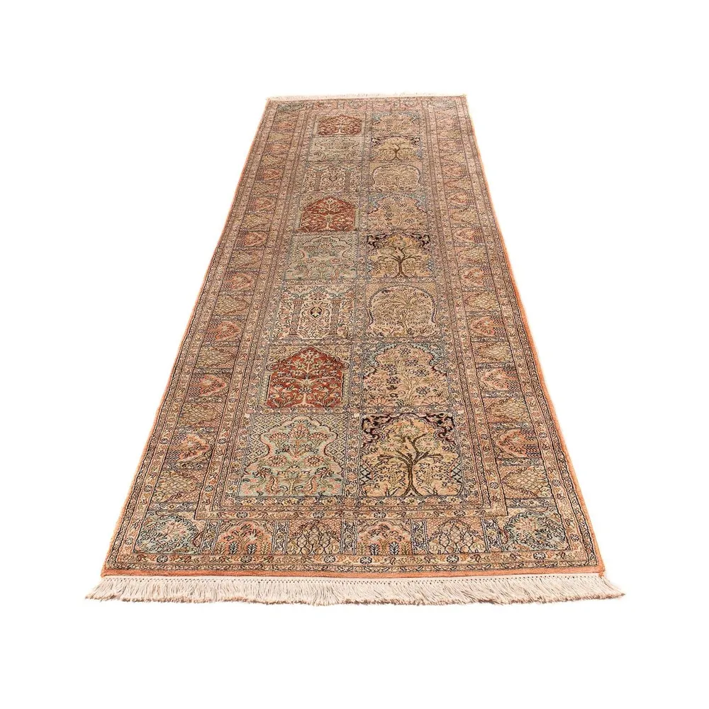 Løper Silketeppe - Kashmir silke - 310 x 94 cm - flerfarget