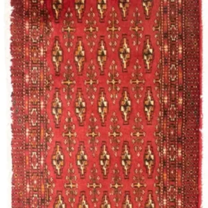 Løper Turkaman teppe - 100 x 50 cm - rød