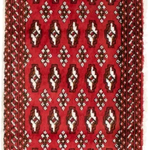 Løper Turkaman teppe - 100 x 50 cm - rød