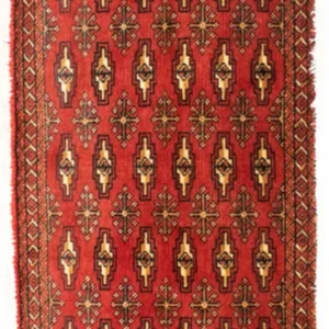 Løper Turkaman teppe - 100 x 50 cm - rød