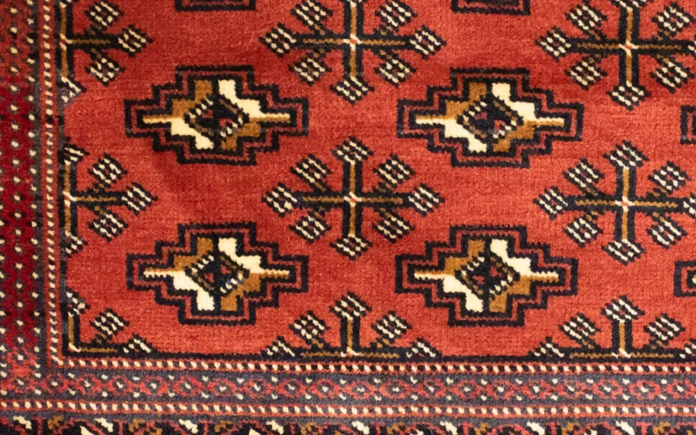 Løper Turkaman teppe - 100 x 50 cm - rød