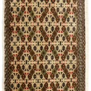 Løper Turkaman teppe - 100 x 50 cm - beige