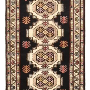 Løper Turkaman teppe - 187 x 63 cm - mørkeblå