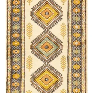 Løper Turkaman teppe - 215 x 65 cm - lysegrønn