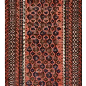Løper Turkaman teppe - 219 x 114 cm - lys rød