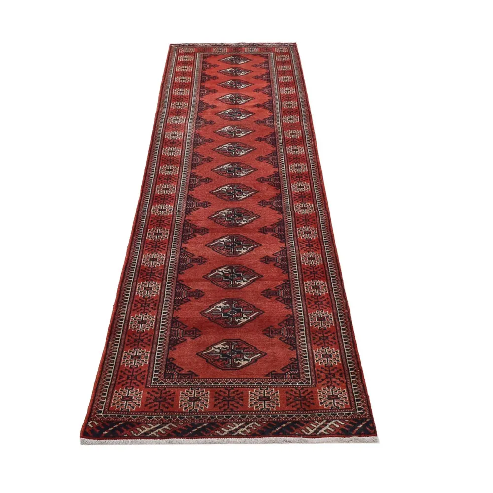 Løper Turkaman teppe - 333 x 96 cm - rød