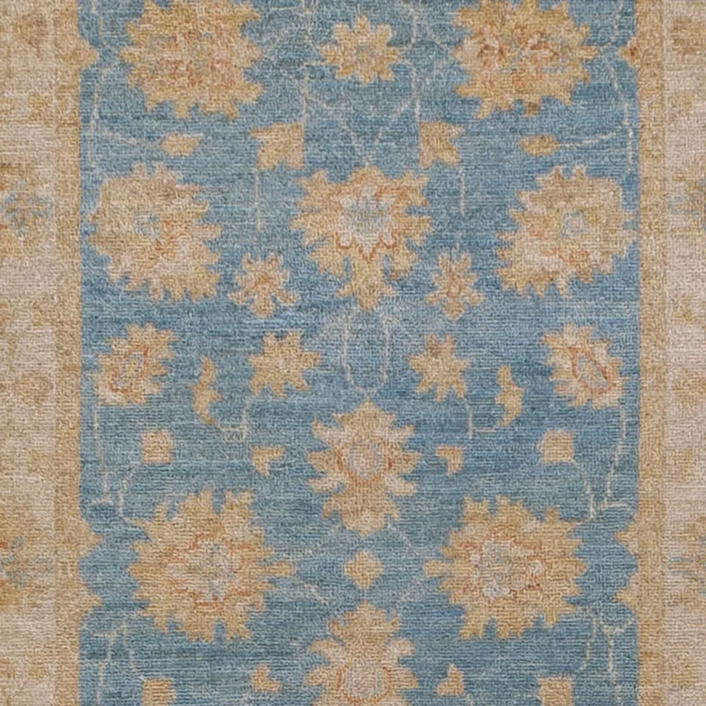 Løper Ziegler Teppe - 393 x 81 cm - lyseblå