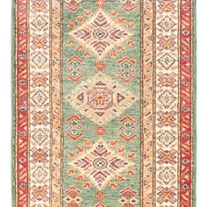 Løper Ziegler Teppe - Kazak - 184 x 58 cm - lysegrønn
