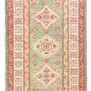 Løper Ziegler Teppe - Kazak - 184 x 59 cm - lysegrønn