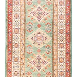Løper Ziegler Teppe - Kazak - 185 x 61 cm - lysegrønn
