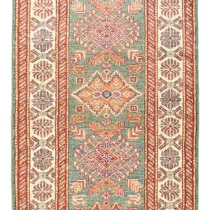 Løper Ziegler Teppe - Kazak - 198 x 76 cm - lysegrønn