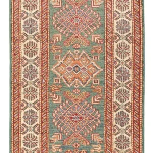 Løper Ziegler Teppe - Kazak - 199 x 75 cm - mørkegrønn