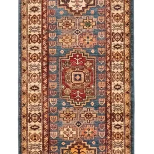 Løper Ziegler Teppe - Kazak - 212 x 79 cm - blå