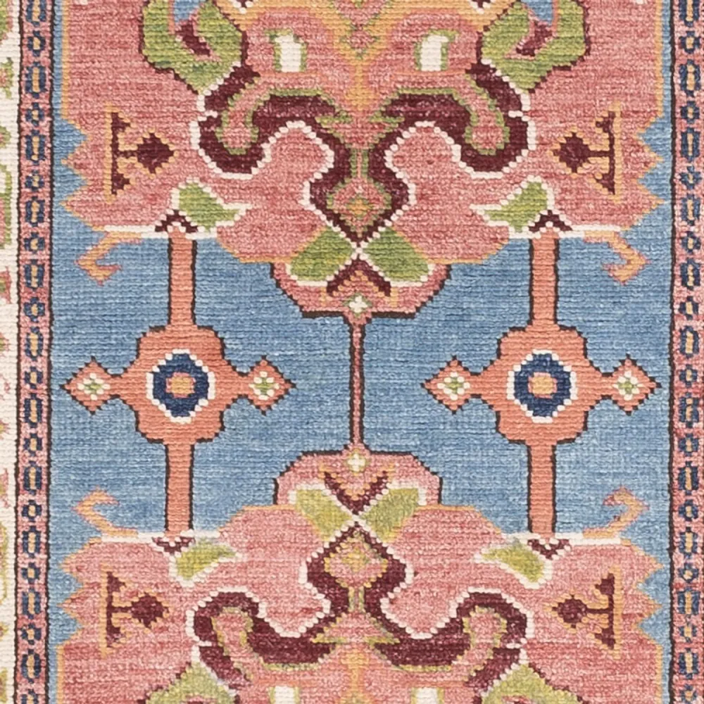 Løper Ziegler Teppe - Kazak - 296 x 78 cm - blå