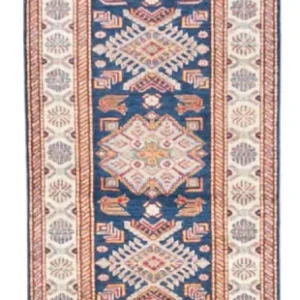 Løper Ziegler Teppe - Kazak - 302 x 84 cm - blå