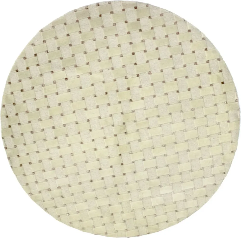 Nepal teppe rundt - 150 x 150 cm - beige