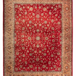 Orientalsk teppe - Tabriz - 363 x 280 cm - mørk rød