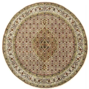 Orientalsk teppe - Tabriz rundt - 150 x 150 cm - sand
