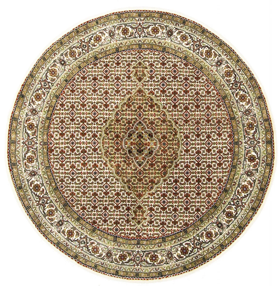 Orientalsk teppe - Tabriz rundt - 150 x 150 cm - sand