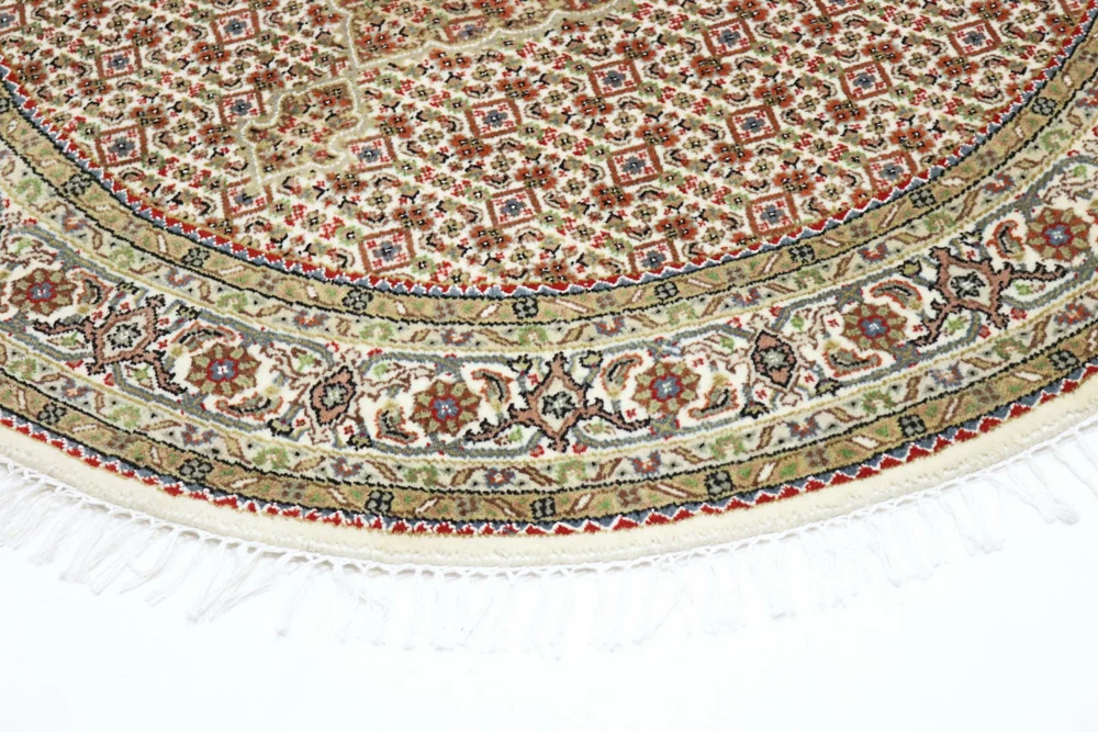 Orientalsk teppe - Tabriz rundt - 150 x 150 cm - sand