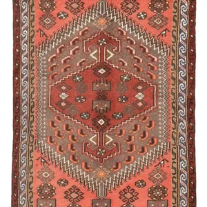 Persisk teppe - Bijar - 136 x 96 cm - lys rød