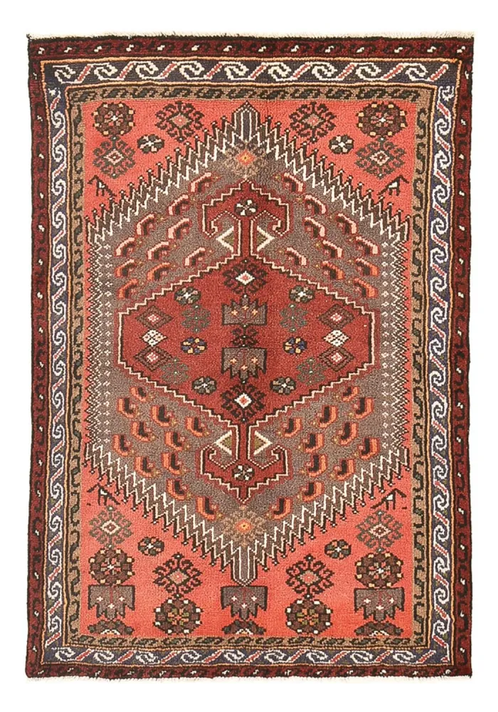 Persisk teppe - Bijar - 136 x 96 cm - lys rød
