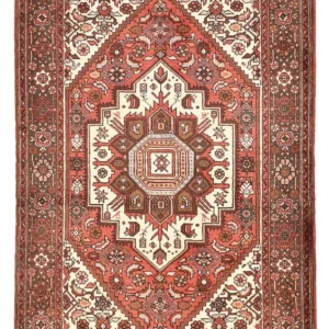 Persisk teppe - Bijar - 138 x 86 cm - lys rød