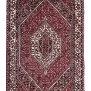 Persisk teppe - Bijar - 209 x 132 cm - lys rød