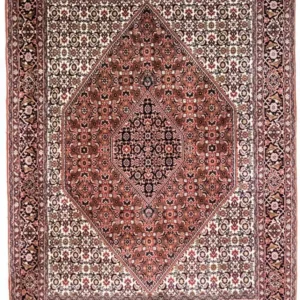 Persisk teppe - Bijar - 235 x 178 cm - lys rød