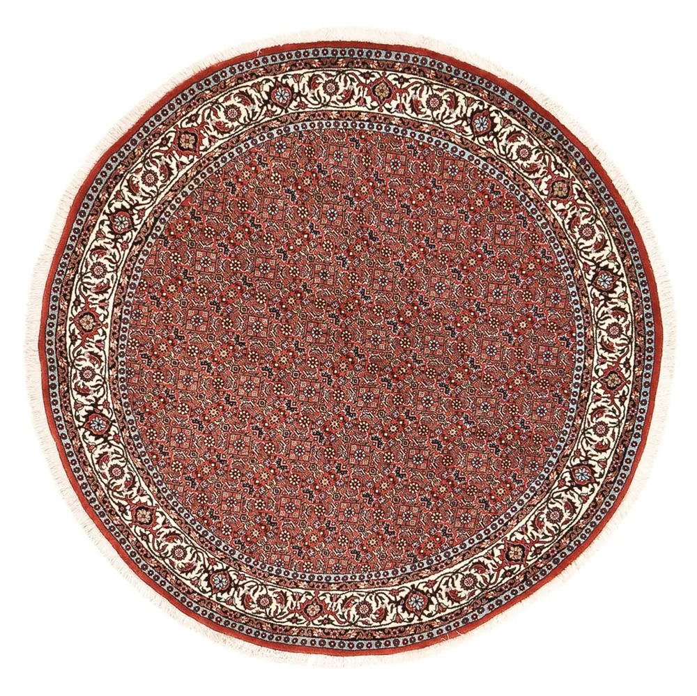 Persisk teppe - Bijar rundt - 155 x 155 cm - lys rød
