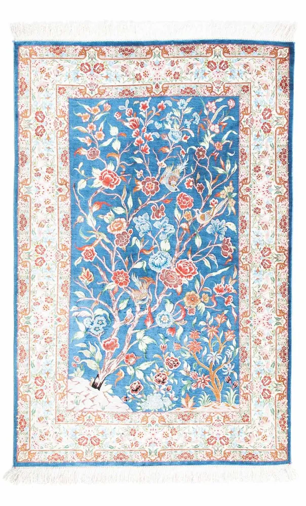 Persisk teppe - Ghom - 121 x 77 cm - lyseblå