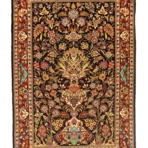 Persisk teppe - Ghom - 156 x 102 cm - svart
