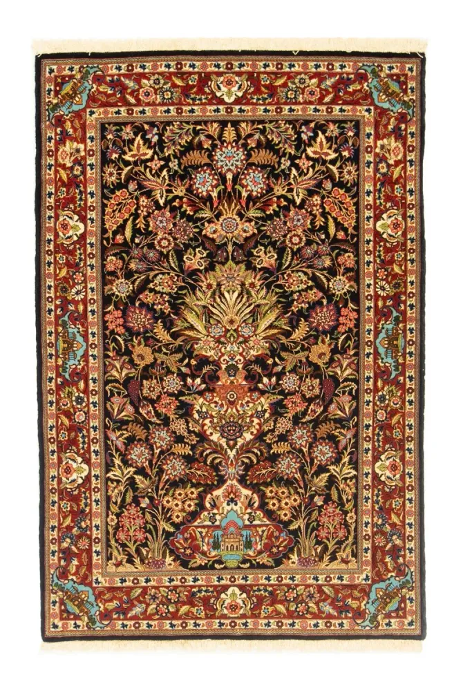 Persisk teppe - Ghom - 156 x 102 cm - svart