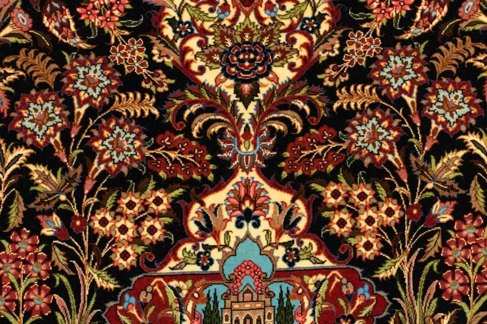 Persisk teppe - Ghom - 156 x 102 cm - svart
