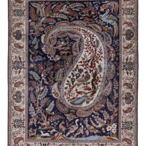 Persisk teppe - Ghom - 195 x 140 cm - mørkeblå