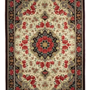 Persisk teppe - Ghom - 93 x 60 cm - beige