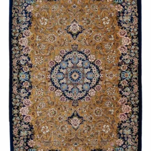 Persisk teppe - Ghom - 91 x 62 cm - mørkeblå