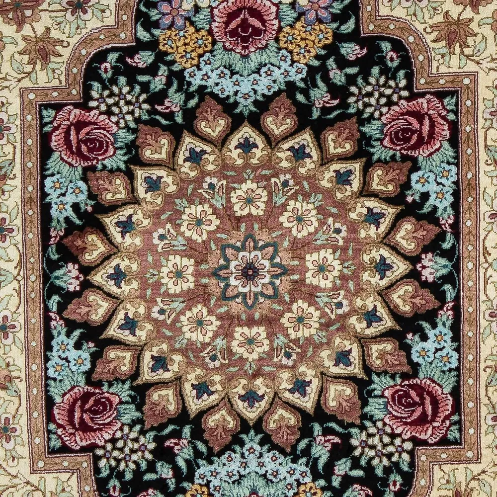 Persisk teppe - Ghom - 89 x 59 cm - mørkeblå