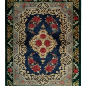Persisk teppe - Ghom - 77 x 58 cm - mørkeblå