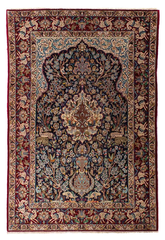 Persisk teppe - Isfahan - premium - 173 x 117 cm - mørkeblå