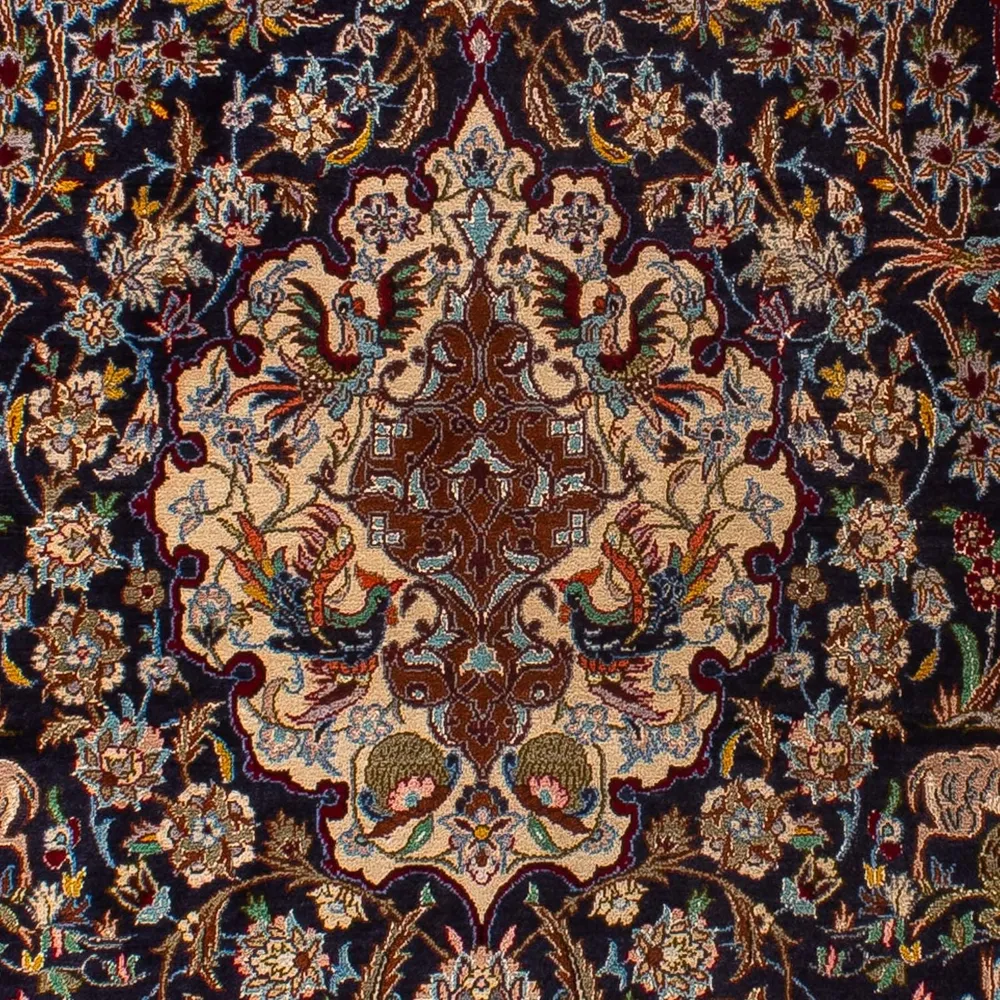 Persisk teppe - Isfahan - premium - 173 x 117 cm - mørkeblå