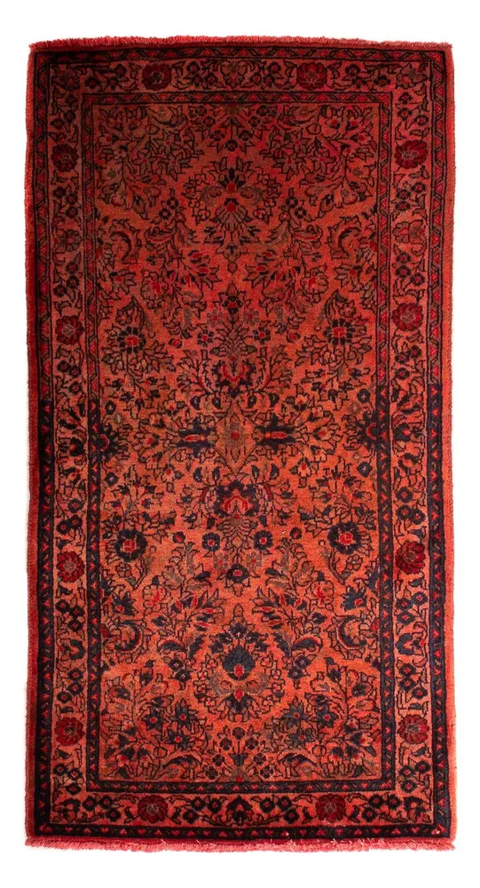 Persisk teppe - klassisk - 132 x 68 cm - mørk rød