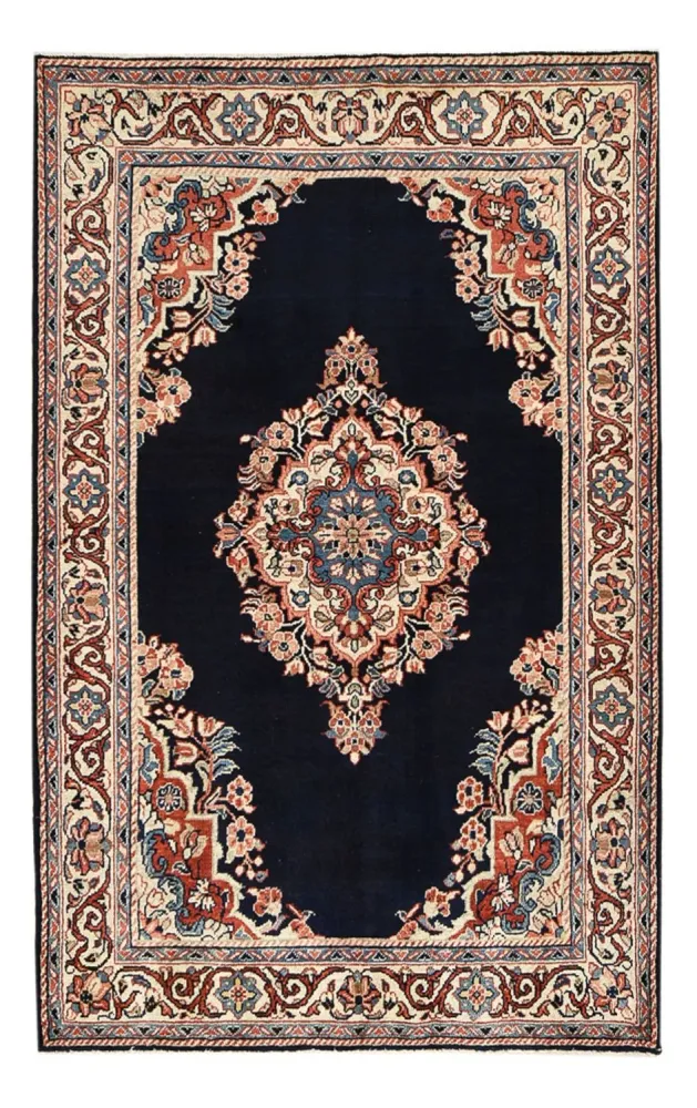 Persisk teppe - klassisk - 205 x 128 cm - mørkeblå