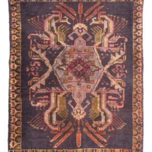Persisk teppe - klassisk - 81 x 65 cm - mørkeblå