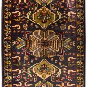 Persisk teppe - klassisk - 90 x 70 cm - mørkeblå