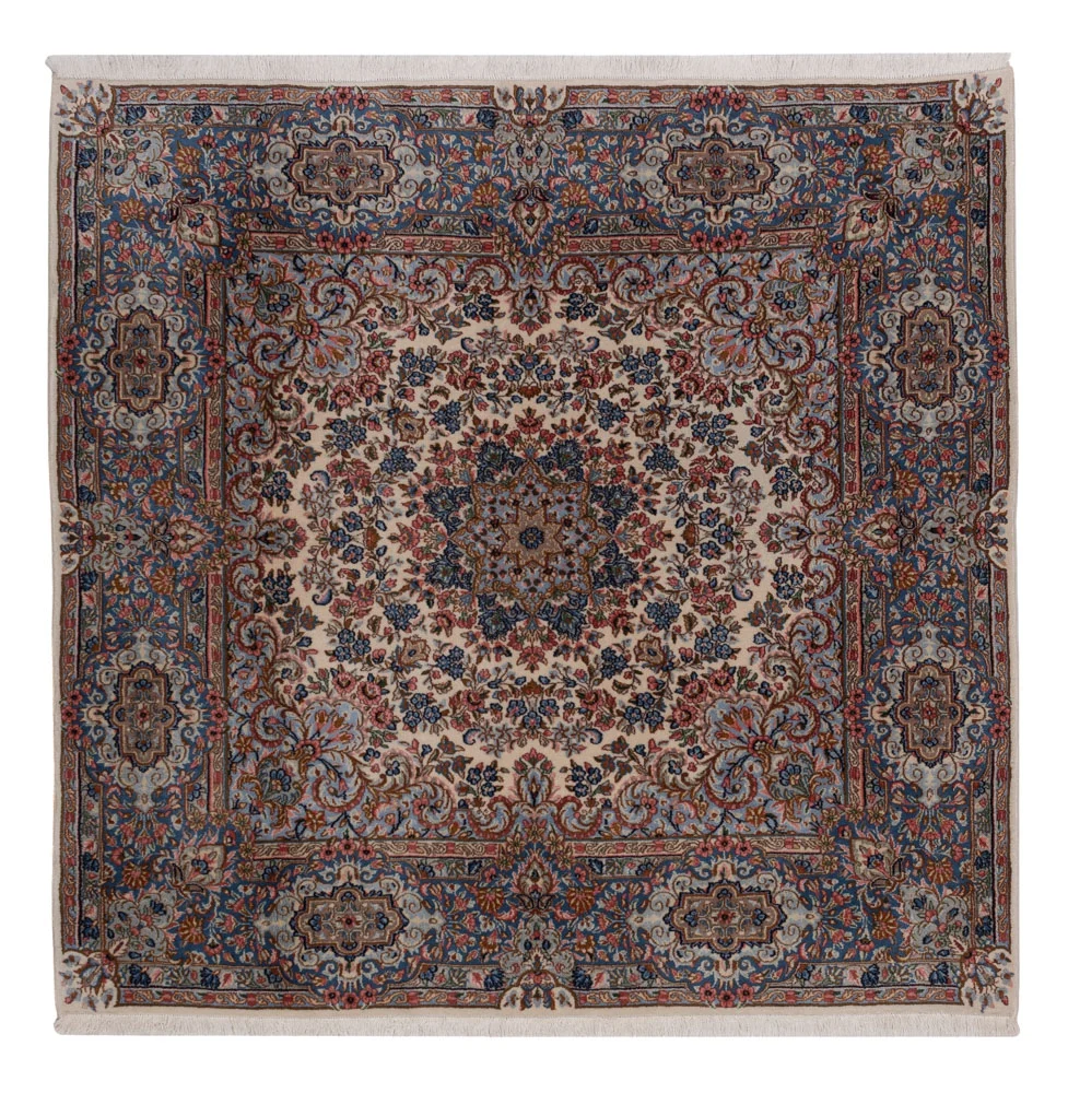 Persisk teppe - klassisk square - 176 x 176 cm - mørk beige