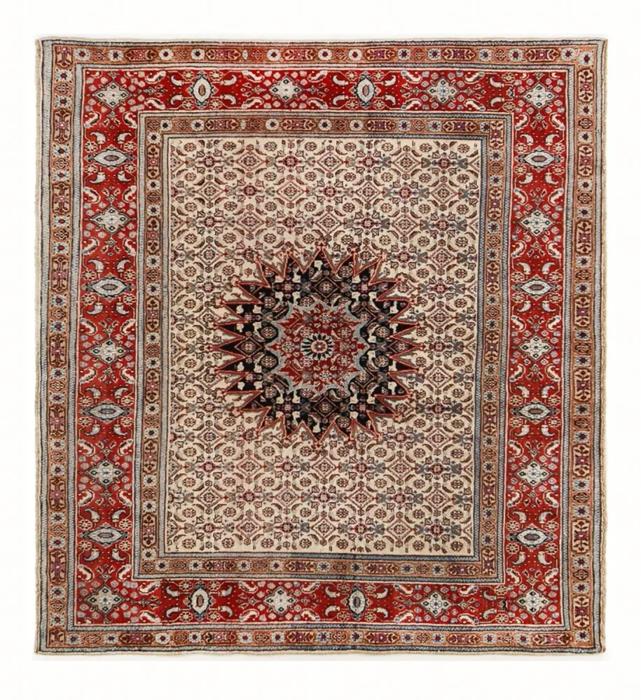 Persisk teppe - klassisk square - 202 x 186 cm - mørk beige