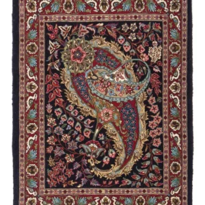 Persisk teppe - klassisk - 80 x 63 cm - svart