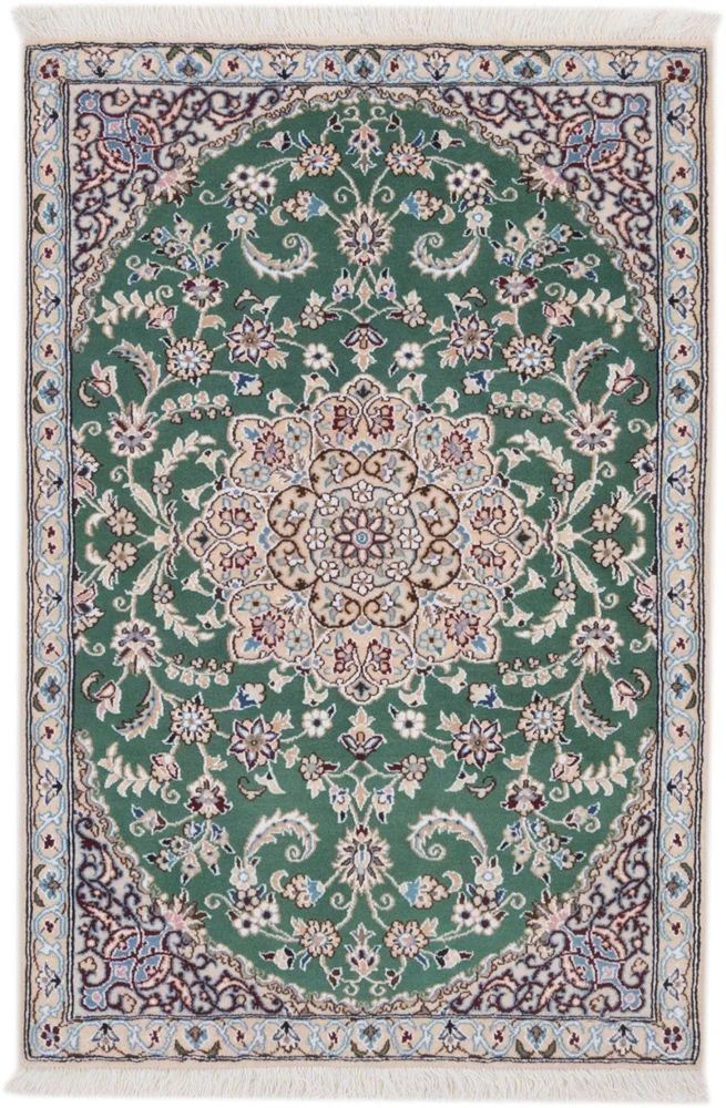 Persisk teppe - Nain - 133 x 88 cm - grønn
